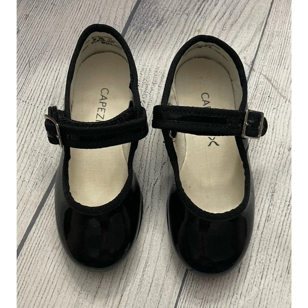Black Capezio Little Girl Toddler Tap Dance Dancing Shoes, Size 8